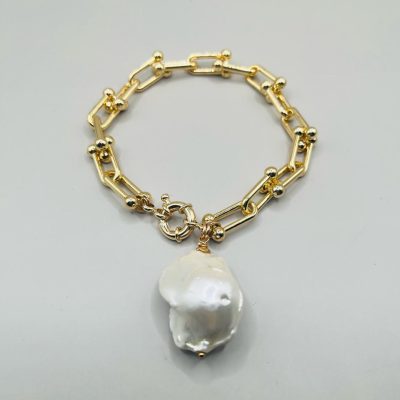 Pulsera Perla Barroca/Chapa