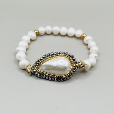 Pulsera Perla Natural/Dije Perla Barroca