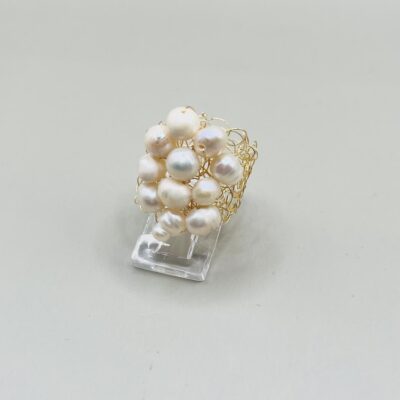 Anillo De Perla Natural/Chapa