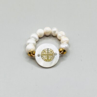 Anillo De Perla Natural/Chapa